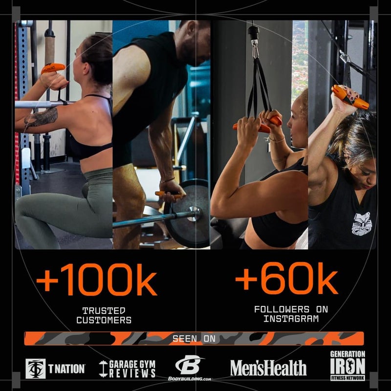 Angles90 Original Pull-Up Grips - Lat Pulldown Attachment - T-Bar Row & Cable Machine - D Handle - Forearm Strength Trainer - Gym Equipment - Exercise Equipment - Grip Strength Trainer - Image 3